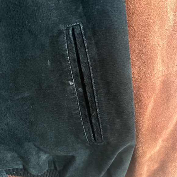 Vintage Varsity Letterman Mens Jacket XL Black Brown Elbow Patches Full Zip - Picture 9 of 15